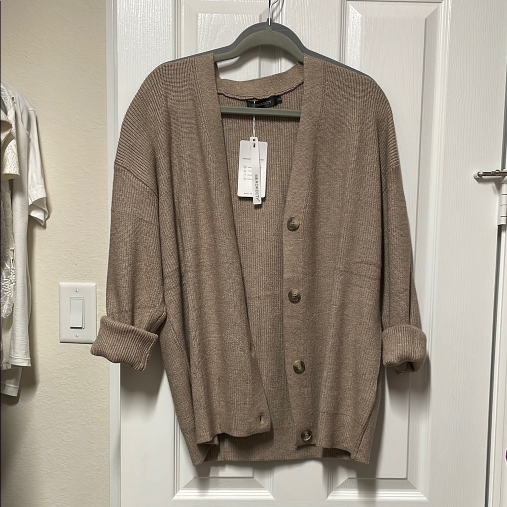 Brown Button-Up Cardigan